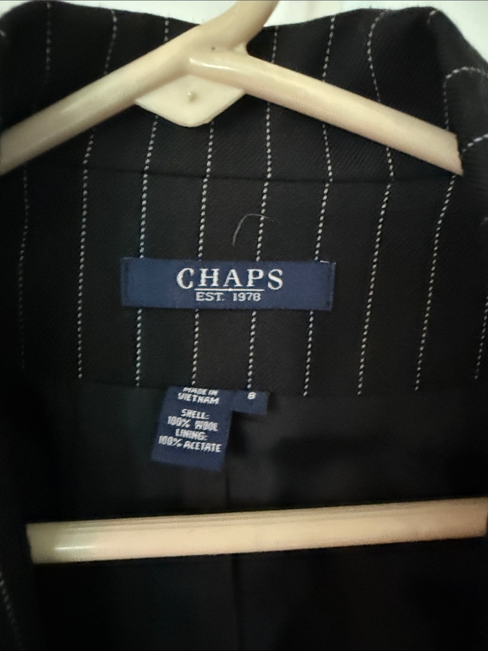 Chaps Black Pinstripe Women's Suit Jacket & Pants - Picture 2 of 3